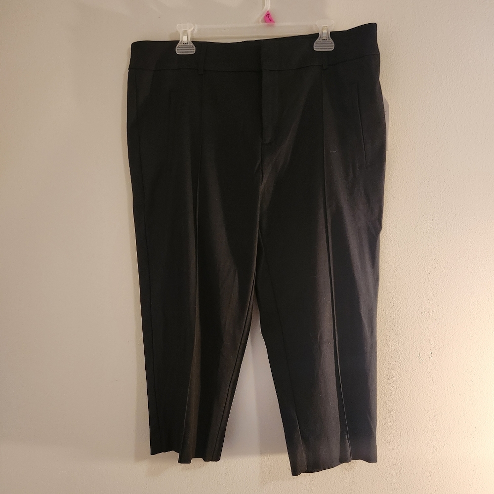 Time and Tru Black Cropped Ankle Pants with Stretch